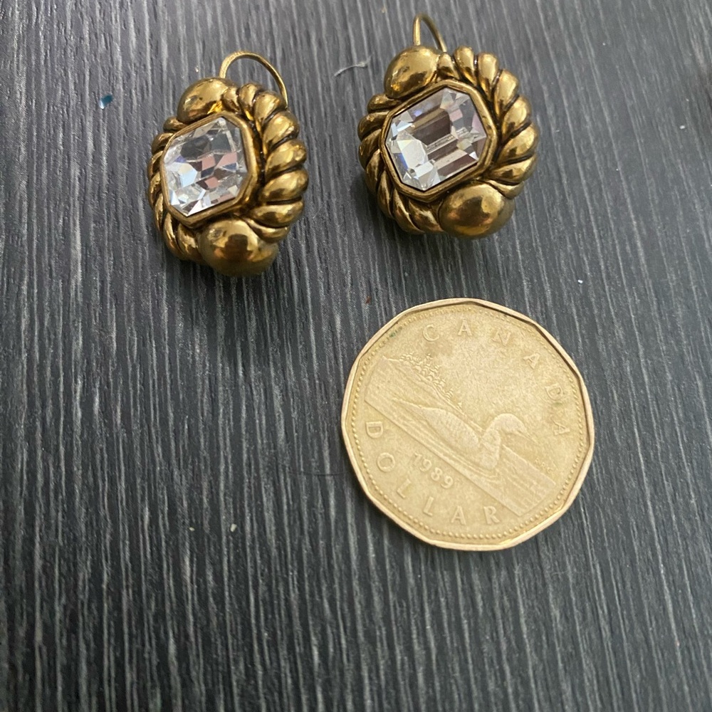 Gold-Tone Crystal Rope Drop Earrings